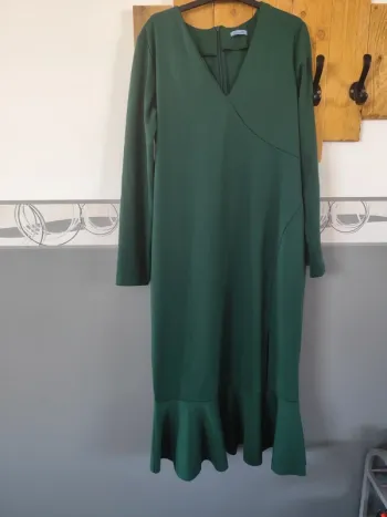 Robe longue col v