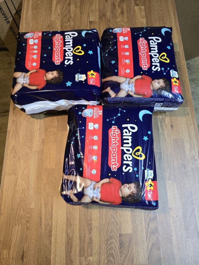 Lot 5 sacs Couches pampers pants extra absorption taille 6 13+kg  30x5 =150pants extra absorption - photo numéro 2