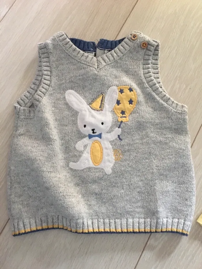 Gilet sans manche + t-shirt manches longues 9 mois sergent major - photo numéro 5