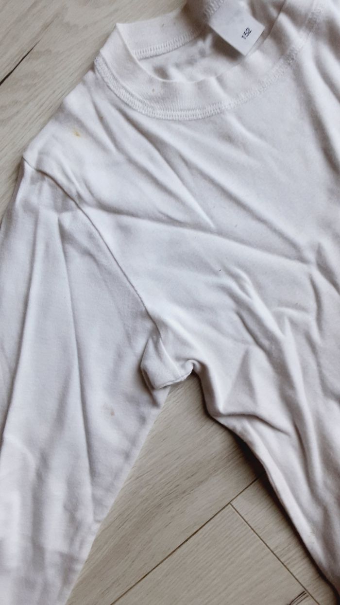 Vêtement mixte garçon fille tee-shirt manches longues blanc 12 ans - photo numéro 3