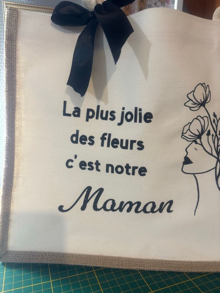 Sac en toile de jute maman - photo numéro 2