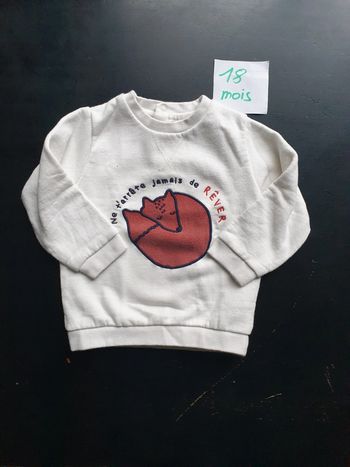 Sweat blanc mixte renard