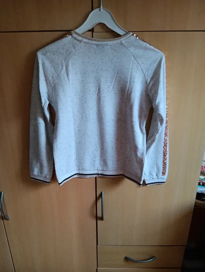 Sweat fille JBC gris blanc chiné - photo numéro 5