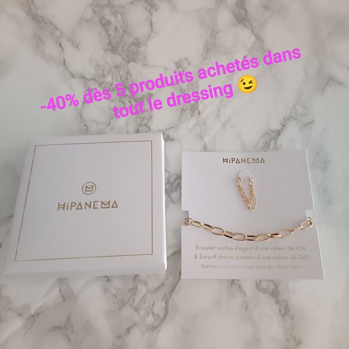 Hipanema bracelet et chaîne oreille