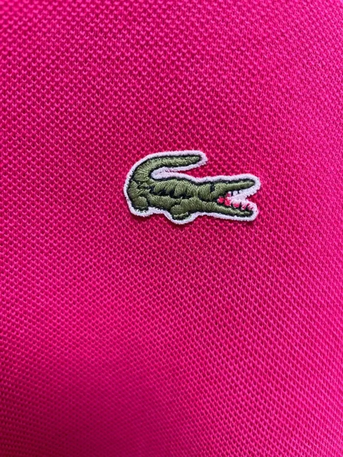 Polo framboise Lacoste vintage manches courtes taille 5 homme Made in France 🇫🇷 - photo numéro 2