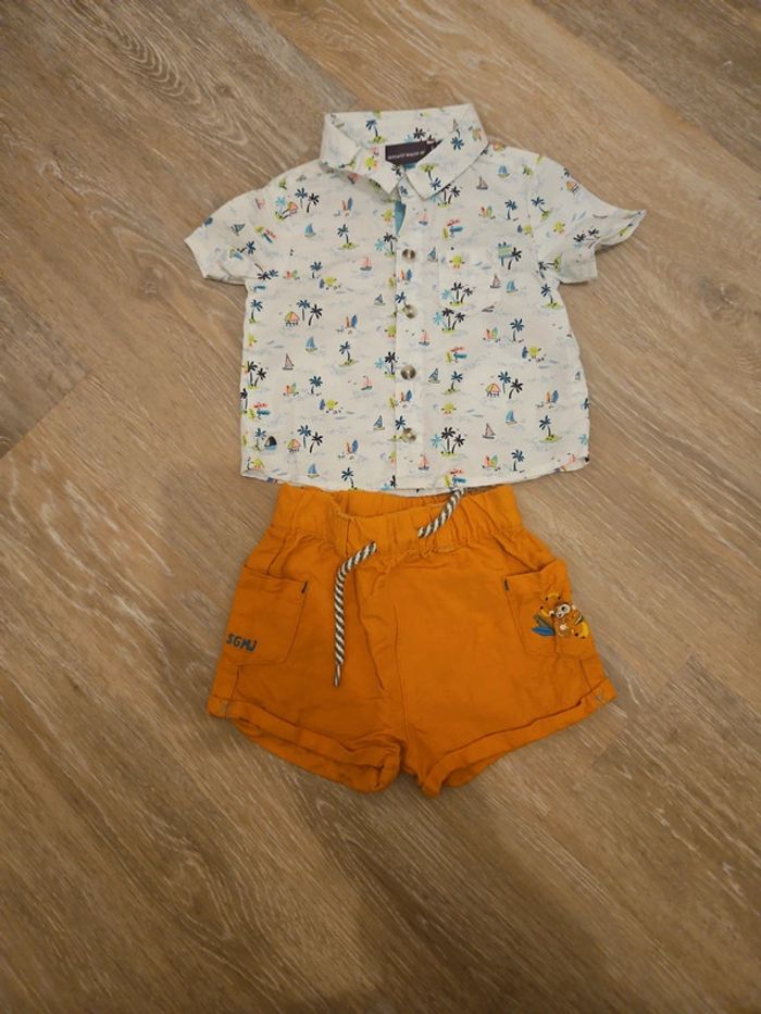 Ensemble 2 pièces chemise short bébé