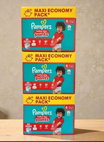 222 Couche Pampers taille 6 pants lot de 3 cartons