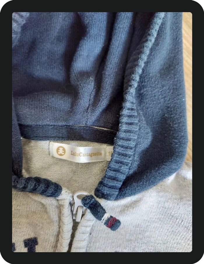 Jolie veste lulu castagnette bleue grise 18 mois - photo numéro 2