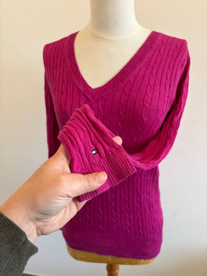 Pull en maille rose / violine Tommy Hilfiger - photo numéro 4