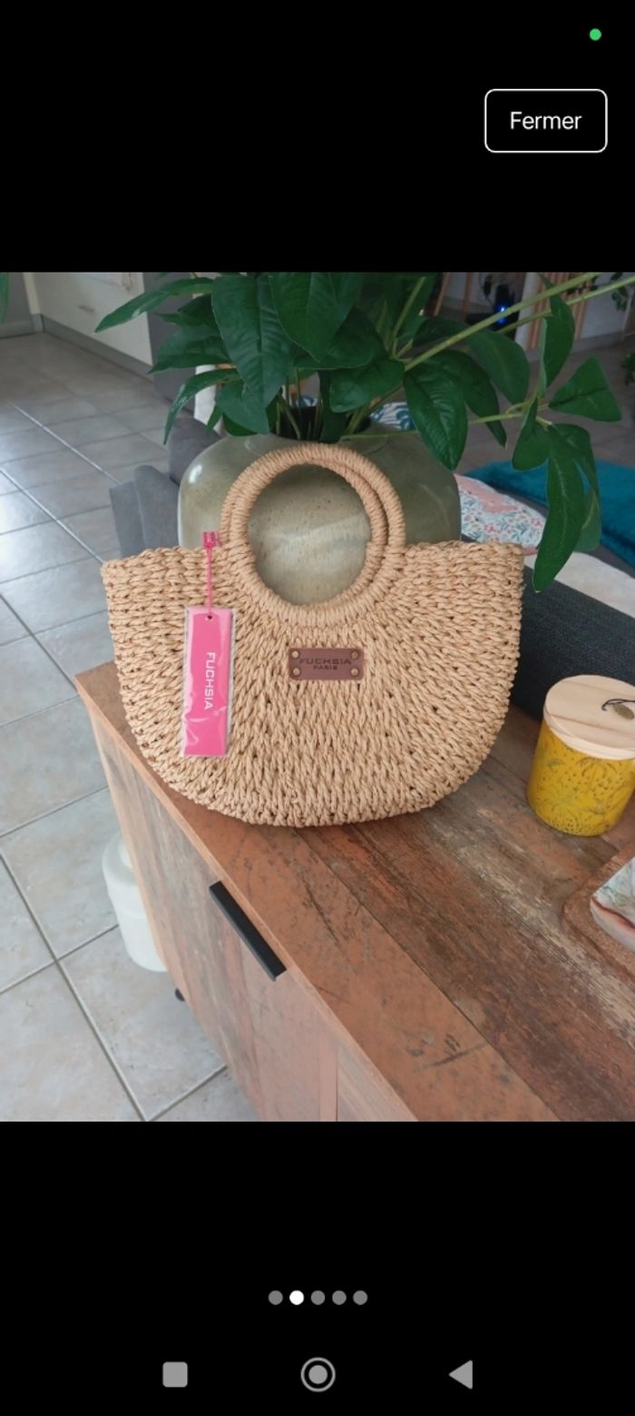 Sac panier en osier tressé fashion neuf - photo numéro 3