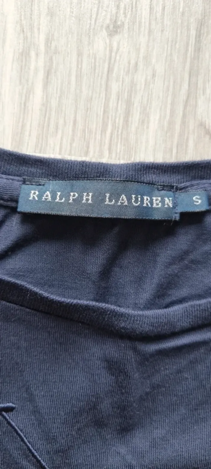 Tee-shirt Ralph Lauren bleu marine T S - photo numéro 2