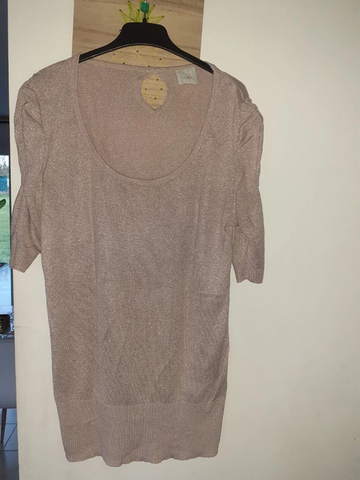 Pull fin pailleté camaïeu