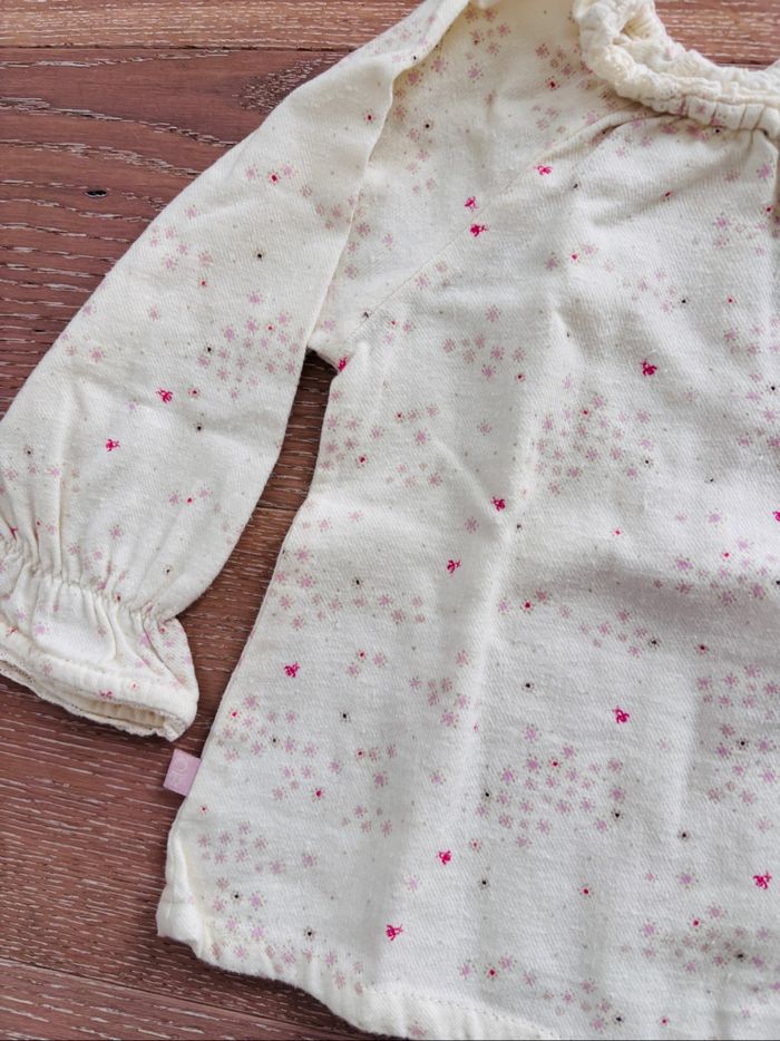 Blouse fille Obaïbi 12 mois manches longues hiver TBE - photo numéro 2