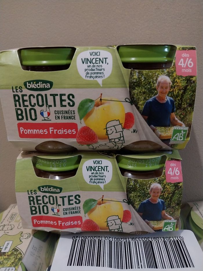 Lot 12 packs de compotes pomme fraise bledina - photo numéro 2