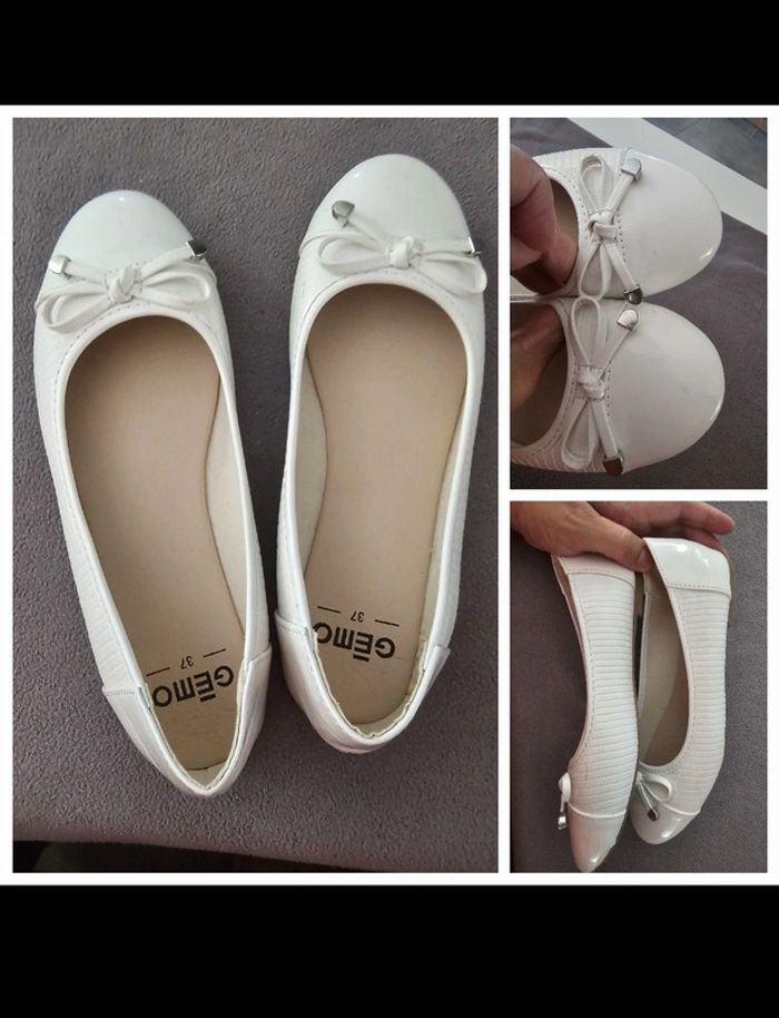 Ballerines T37 blanche gemo fille /ado / femme - photo numéro 2