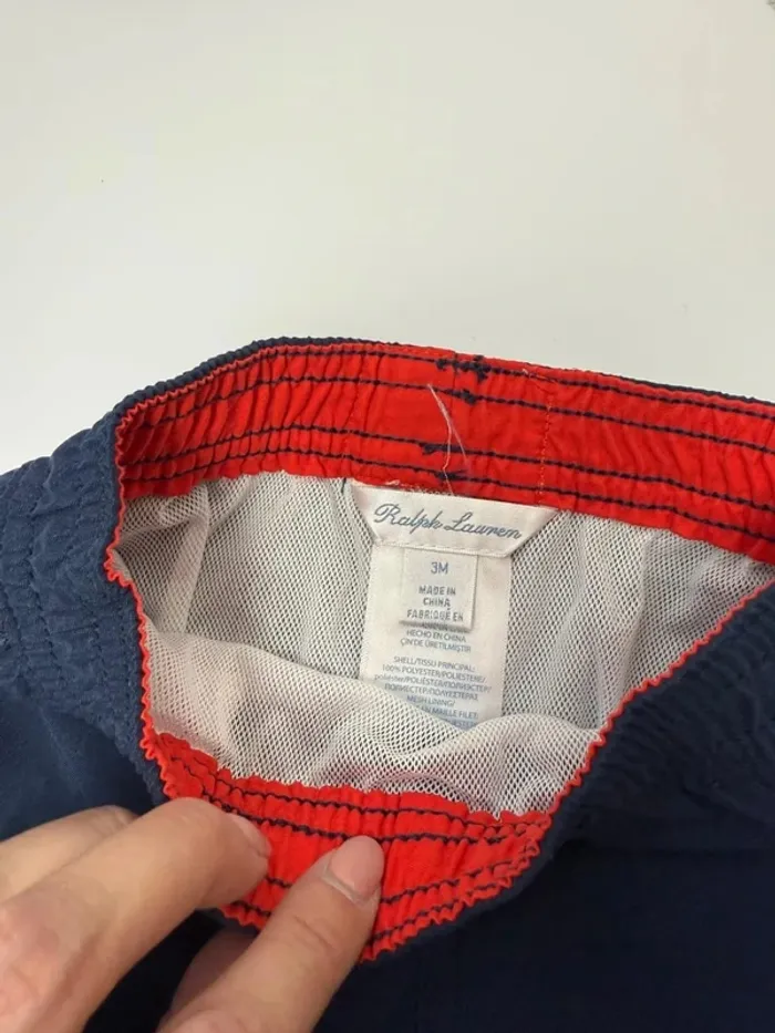 Short maillot de bain bébé garçon Ralph Lauren marine et rouge neuf - photo numéro 5