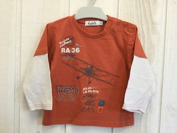 T-shirt effet 2 en 1 orange