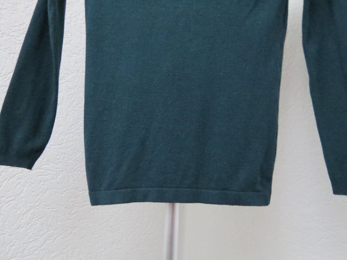 pull vert foncé col claudine blanc strassé ✨ naf naf xs - photo numéro 3