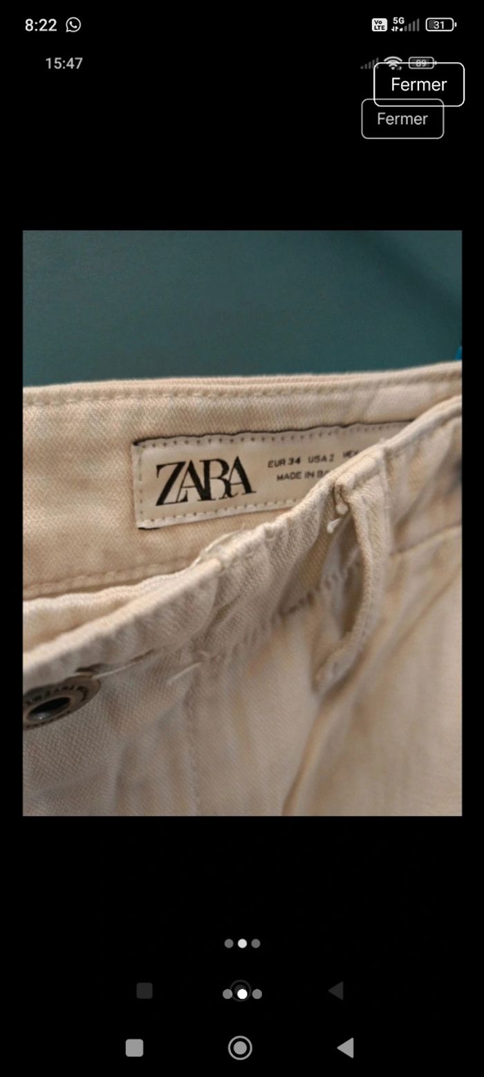 Cargo beige zara - photo numéro 2