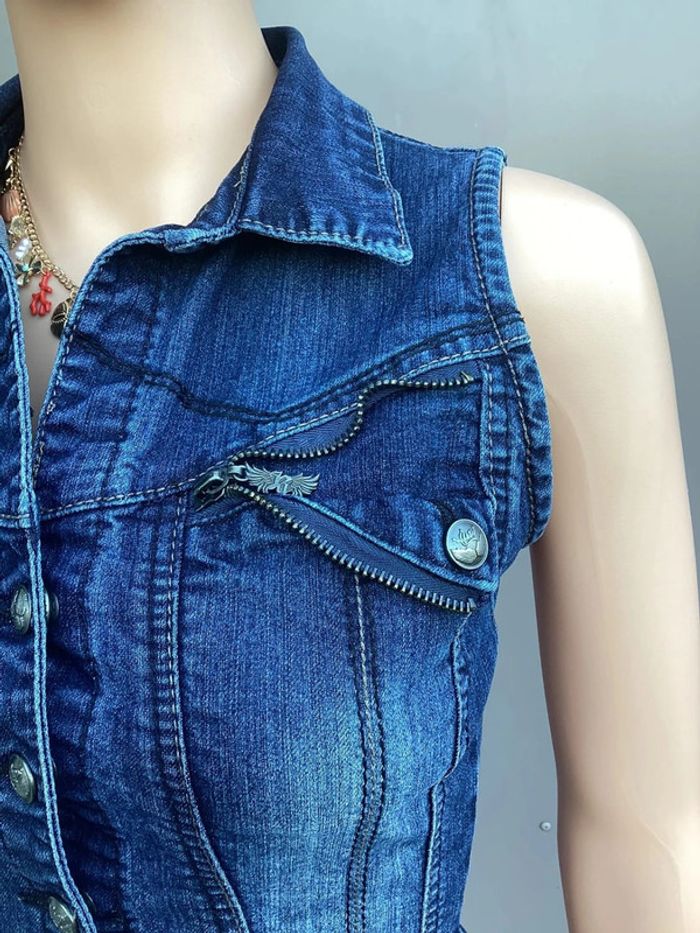 Robe en jean cintrée sans manches – Taille S – Très bon état - photo numéro 5