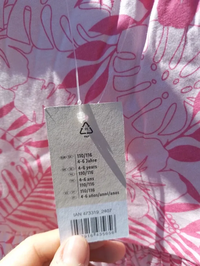 lot de 2 robes Lupilu taille 4-6 ans neuves  100% coton - photo numéro 7