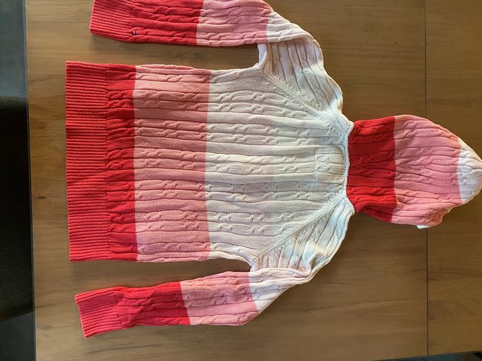 Pull maille avec tresses Tommy Hilfiger blanc rose avec capuche 12/14 ans - photo numéro 12