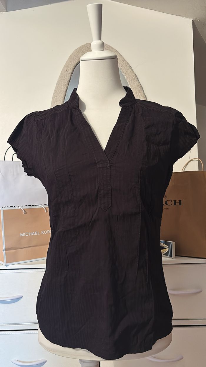 Chemise manches courtes à rayures noires H&M T40