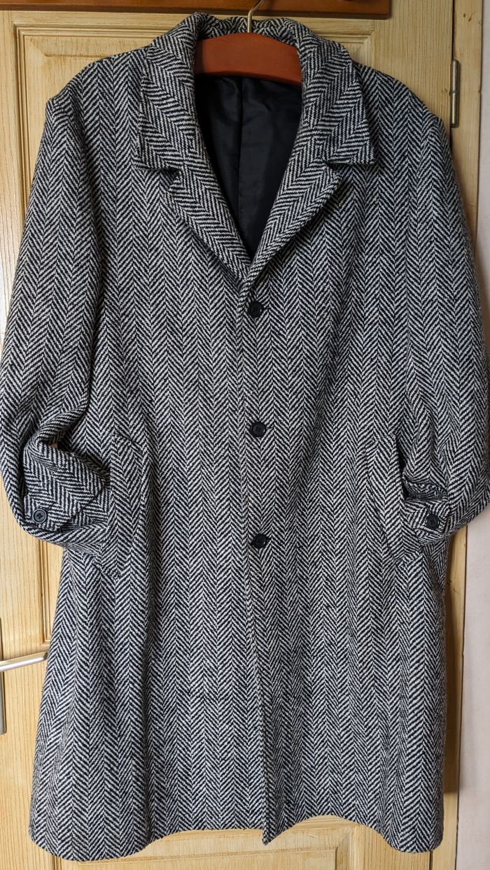 Manteau homme, effet "pied de poule". - photo numéro 2