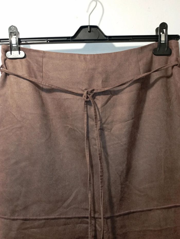 Jupe longue imitation daim marron clair - photo numéro 3