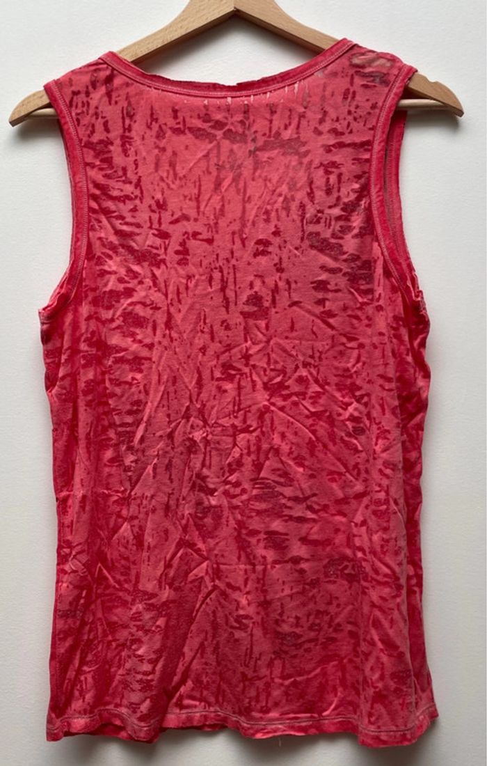 Top débardeur rose corail avec motif noirs - photo numéro 2