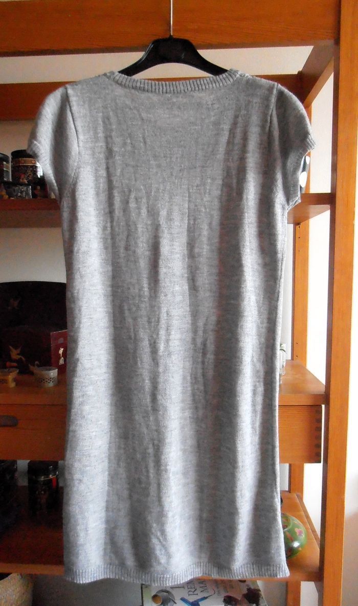 Pull long gris femme, tunique (possible robe), taille M 38 - photo numéro 4
