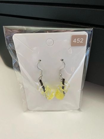 boucles d’oreilles verre citronnade avec paille