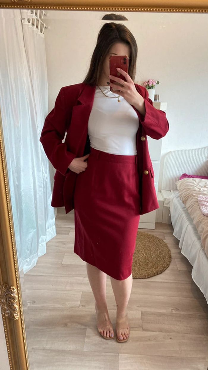 Ensemble tailleur jupe crayon et blazer vintage - photo numéro 5
