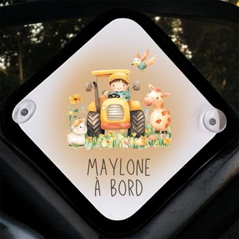 Pancarte voiture « bebe à bord » personnalisée