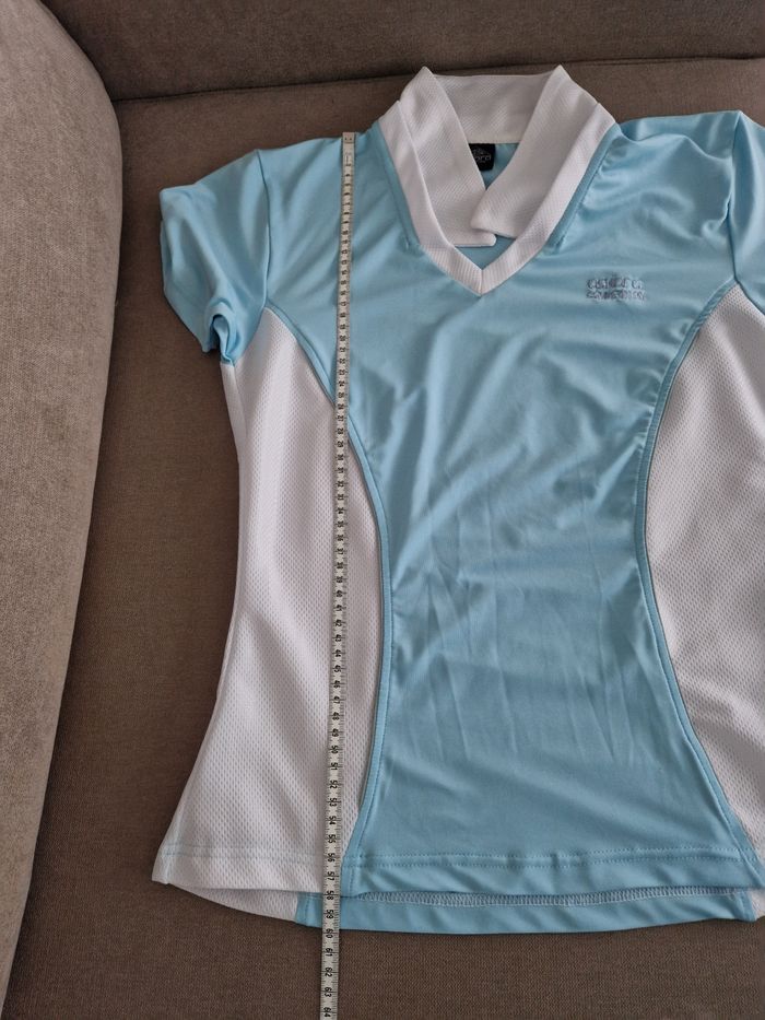 Polo d'équitation bleu, blanc Askara Compétition - photo numéro 9