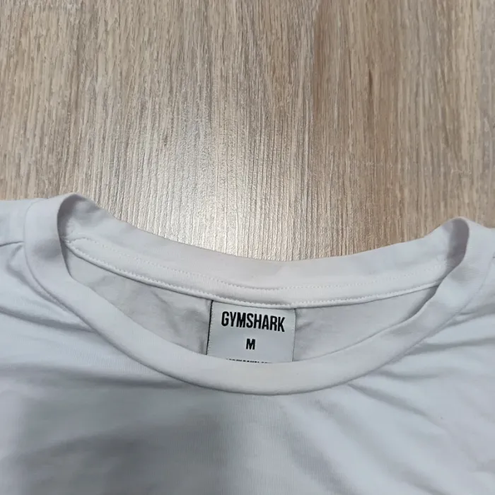 Teeshirt gymshark femme hauts  blanc M crop top - photo numéro 3