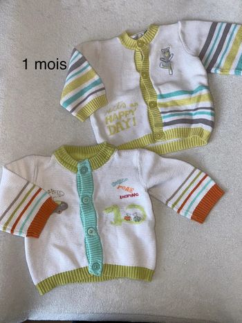 Lot de 2 gilets 1 mois