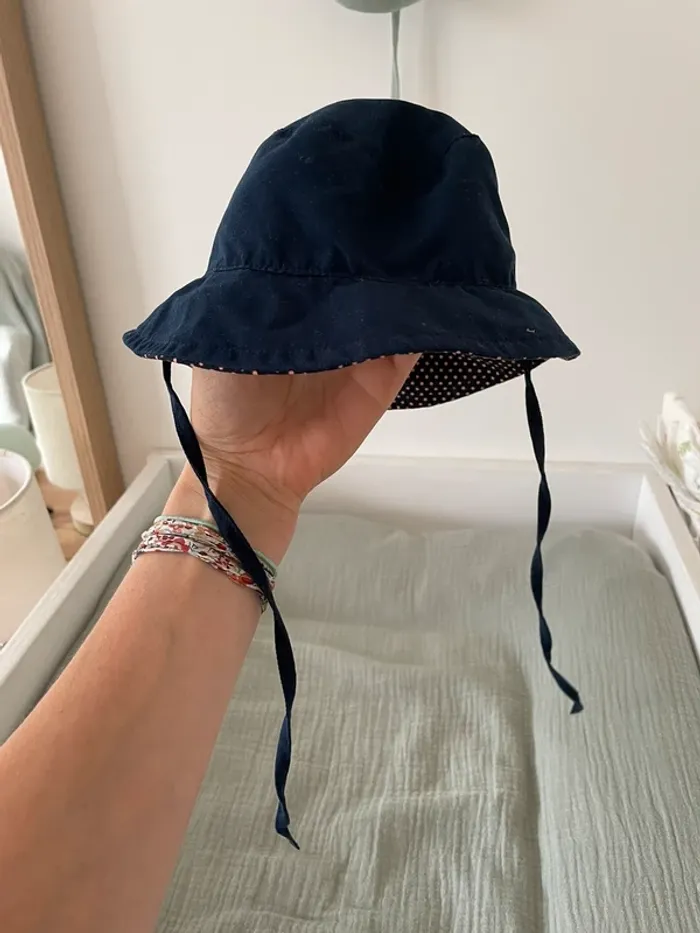 Chapeau réversible Lassig bleu marine