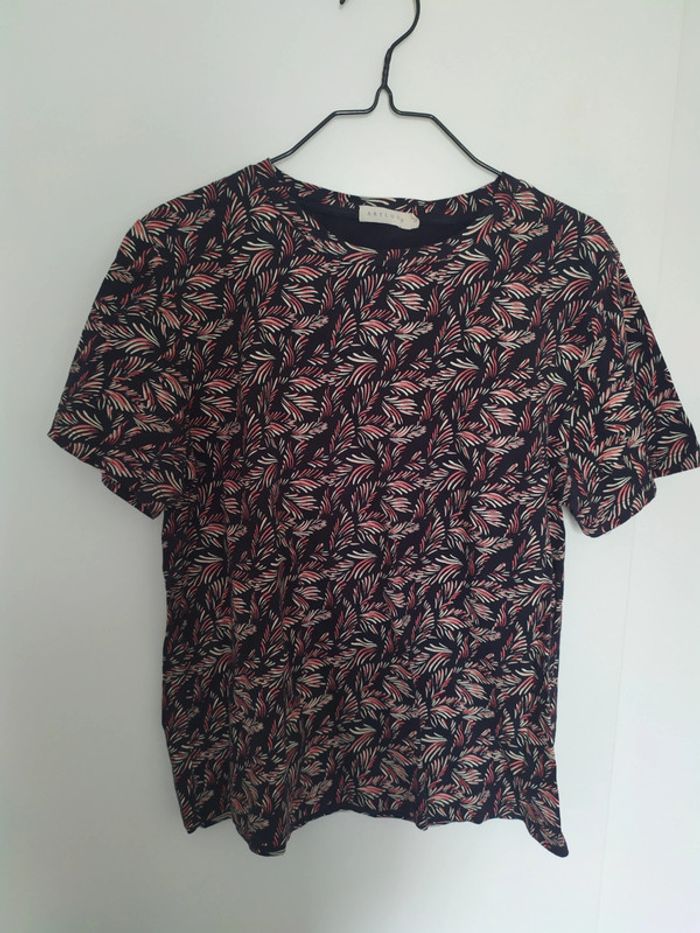 T-Shirt imprimé feuille Artlove Taille L En très bon état - photo numéro 3