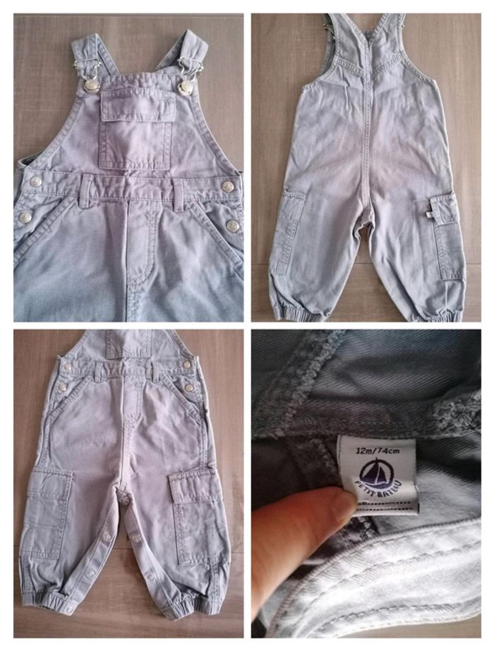Salopette grise Petit Bateau 12 mois - photo numéro 2