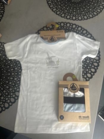 Lot de 2 boxers petit bateau et t-shirt 10 ans garçon