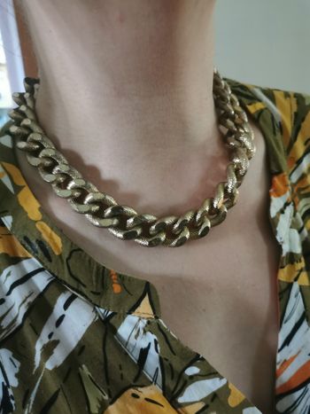 Chaîne collier doré de gros maillons