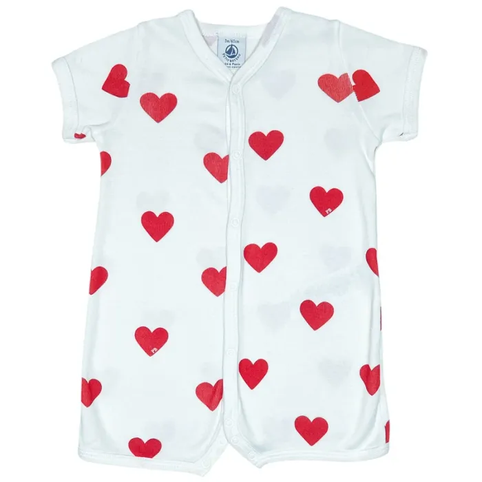 Combinaison courte 3 mois en coton bio Petit Bateau