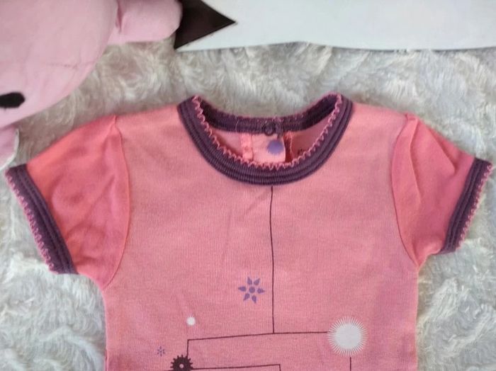 Barboteuse Combishort combinaison été Fille 3 mois Oiseaux Origami Kitchoun - photo numéro 3