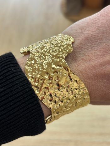 Bracelet jonc acier inoxydable martelé 