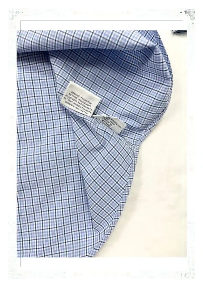 Ralph Lauren chemise à carreaux bleu logo rose coton homme XL - photo numéro 9