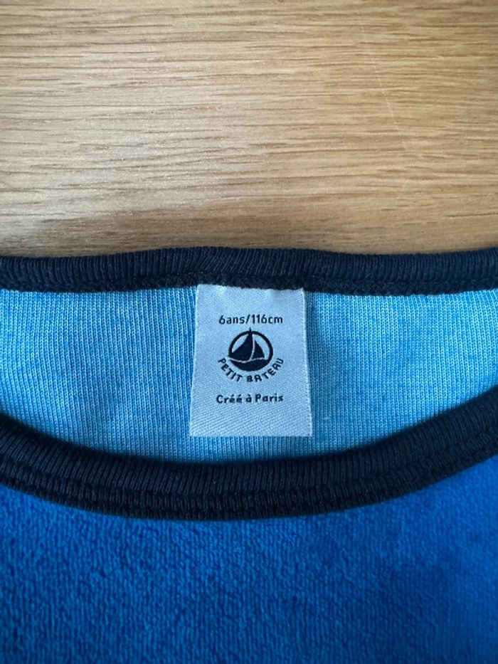 Pyjama 2 pièces en velours bleu/bleu marine - Taille 6 Ans - photo numéro 7