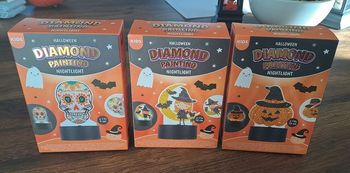 Activité manuelle enfants Halloween diamont painting nighlight