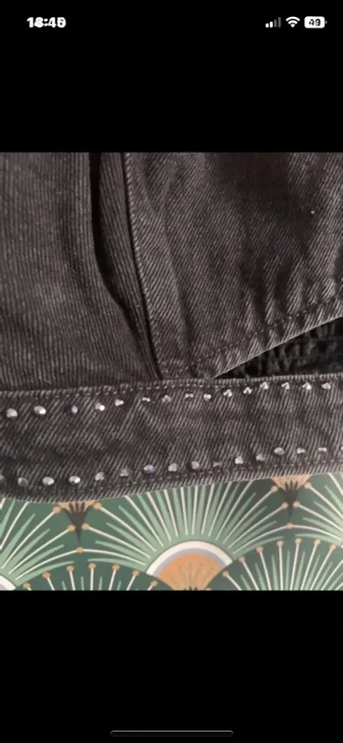 Bustier en jean clouté Zara taille L - photo numéro 4