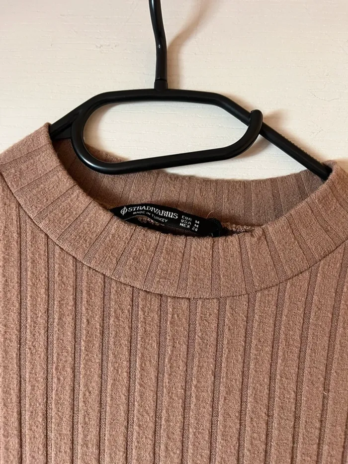 robe pull tricot marron stradivarius - photo numéro 2
